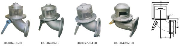 Structural drawing of submarine valve for emergency shut off valve of oil tank truck